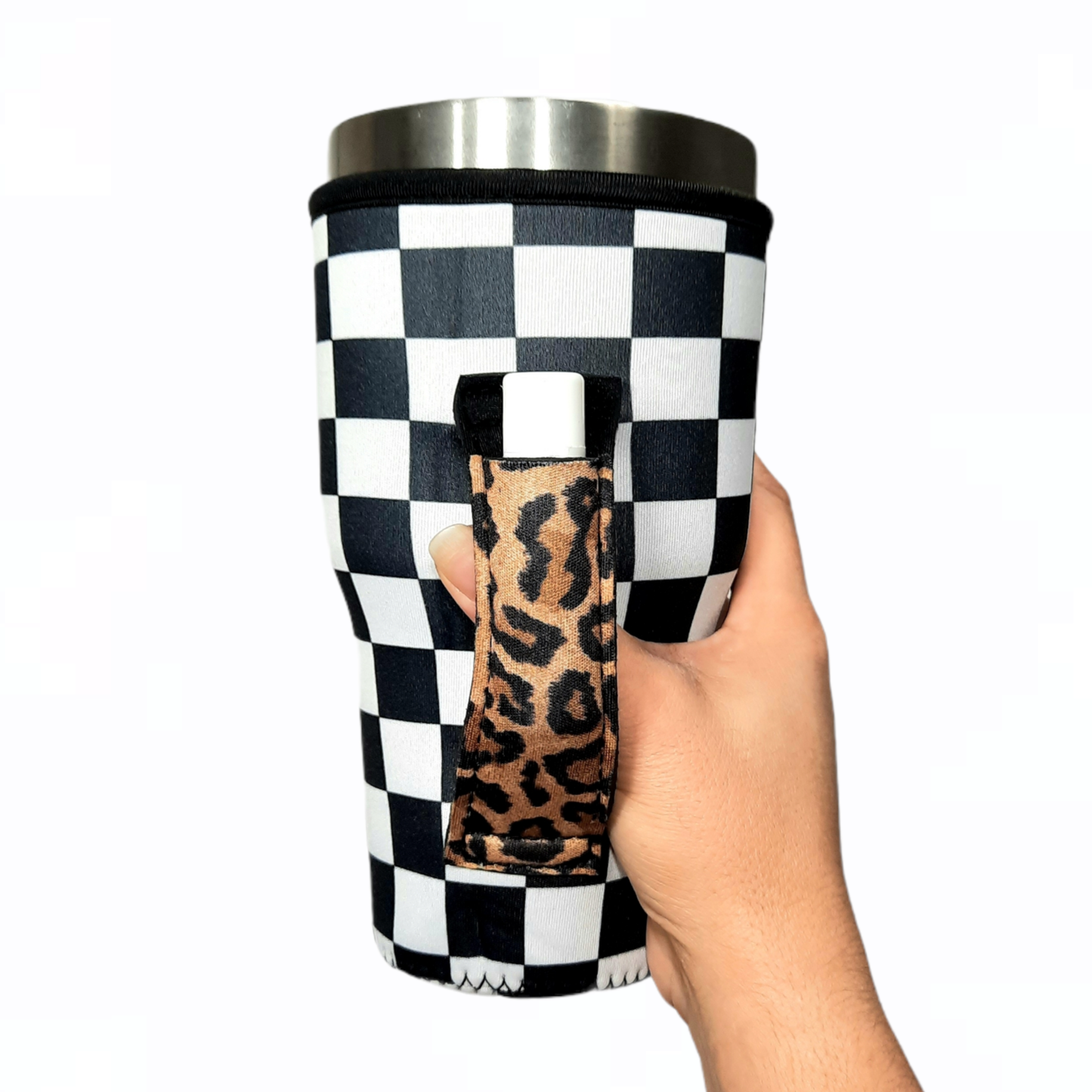 30-40oz Tumbler Handler™, Checkered/Leopard