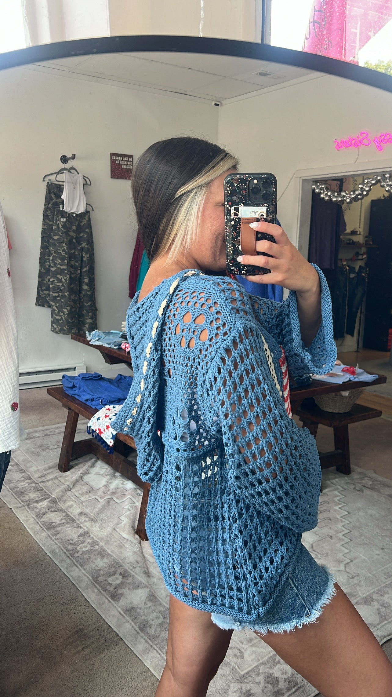 Crochet Pullover Hoodie, POL