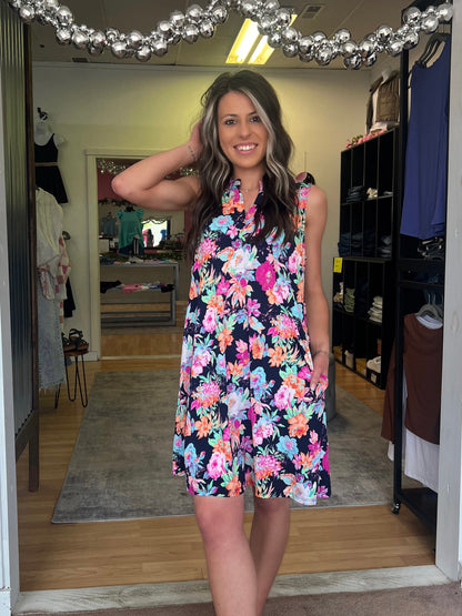 Lizzy Tank Dress, Navy Floral