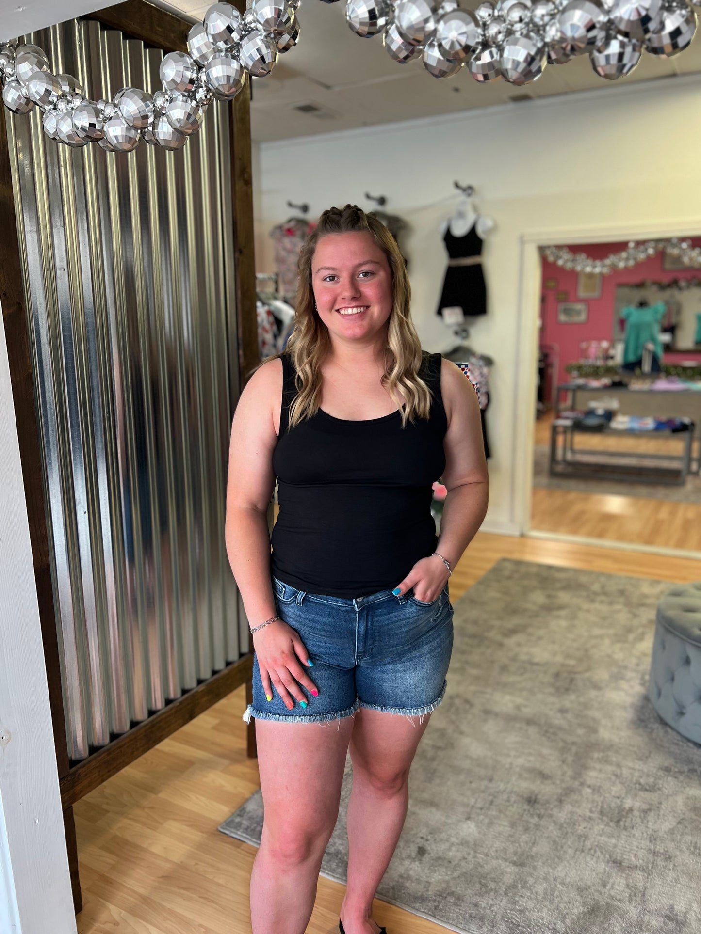 Black Cotton Tank Top