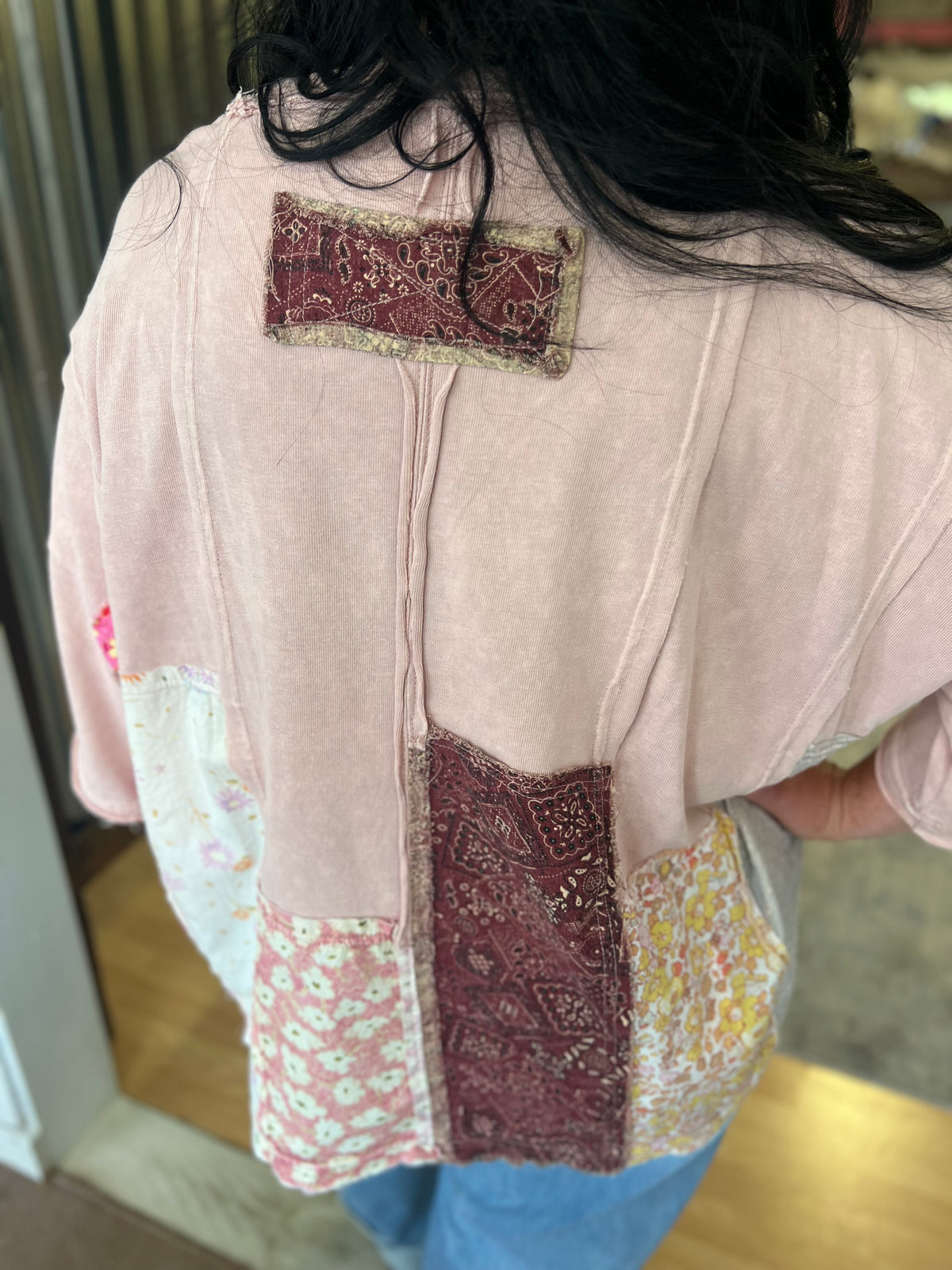 Pink Washed Patchwork Tee