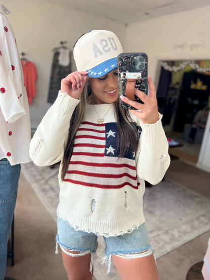 USA Star Embroidered Hat