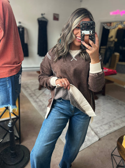 Crew Pullover, Chocolate
