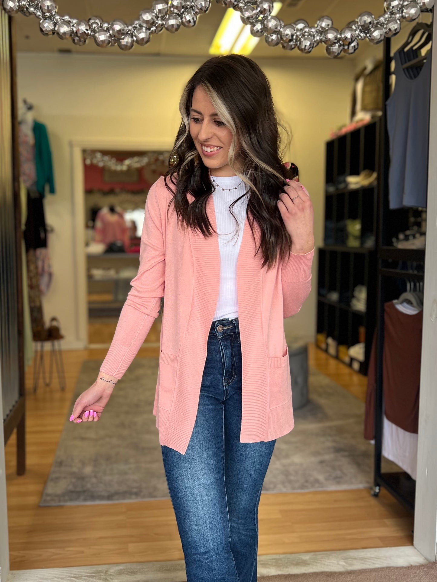 Timeless Cardigan, Dusty Pink