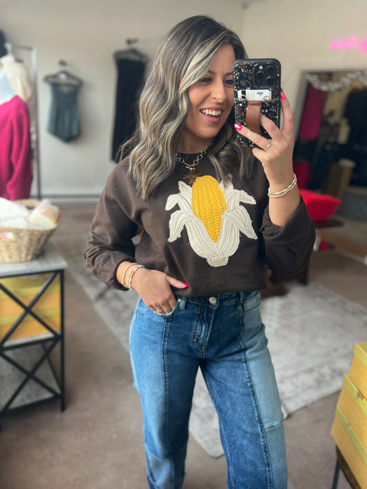 Corn Applique Sweatshirt, SSB EXCLUSIVE