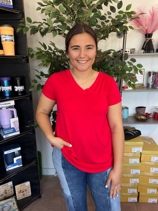 Essential Tee, Ruby Red