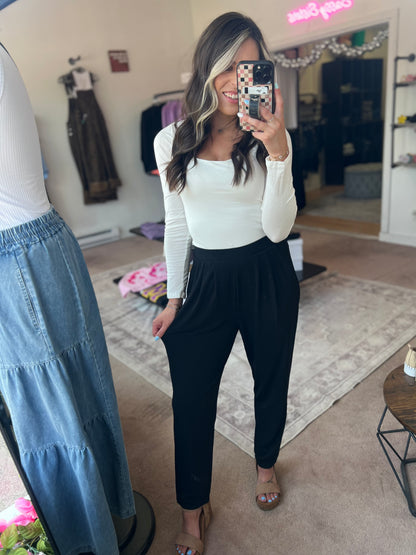 Pleated Pants, Black