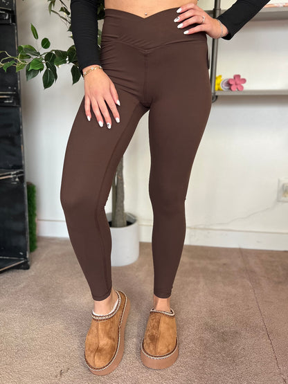 V Waist Leggings, Espresso