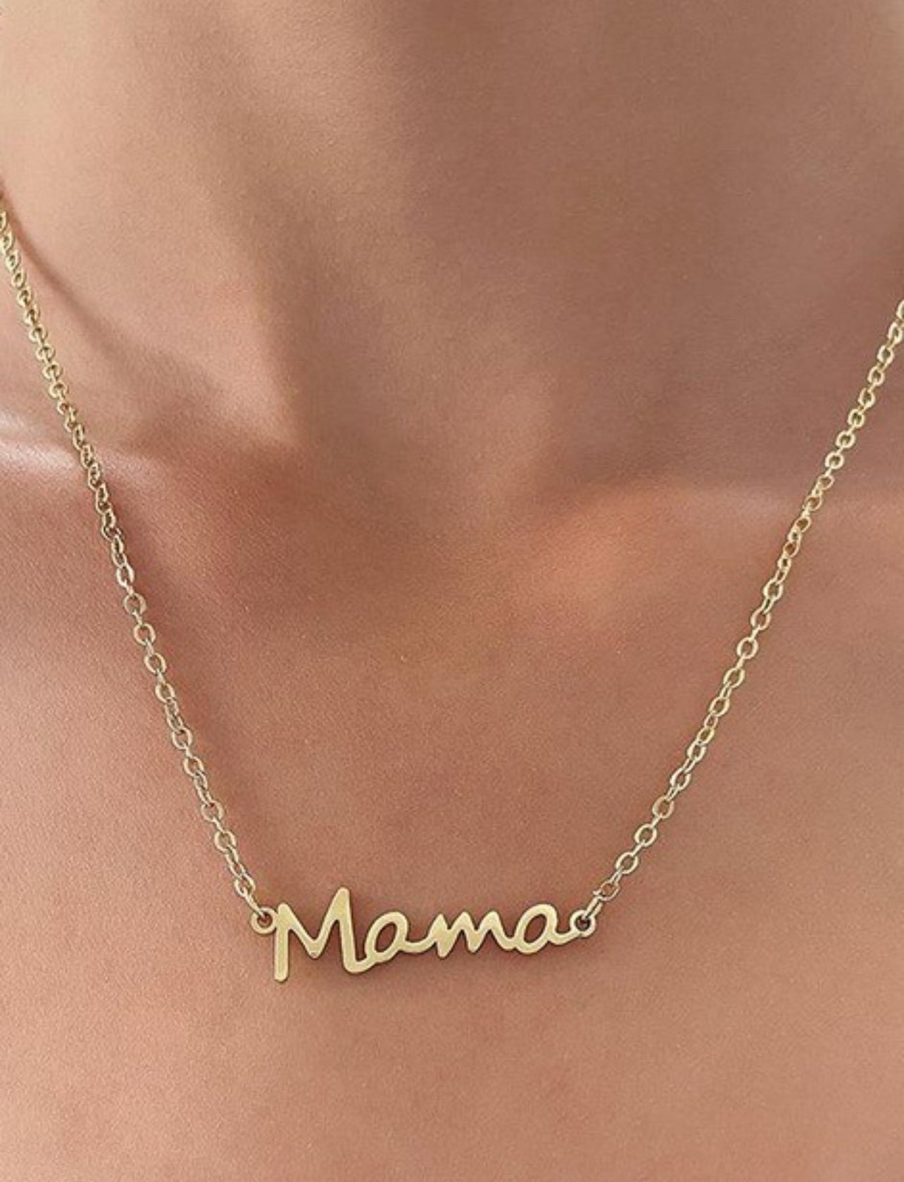Mama Pendant Necklace, Gold