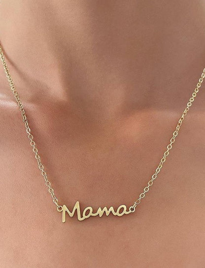 Mama Pendant Necklace, Gold