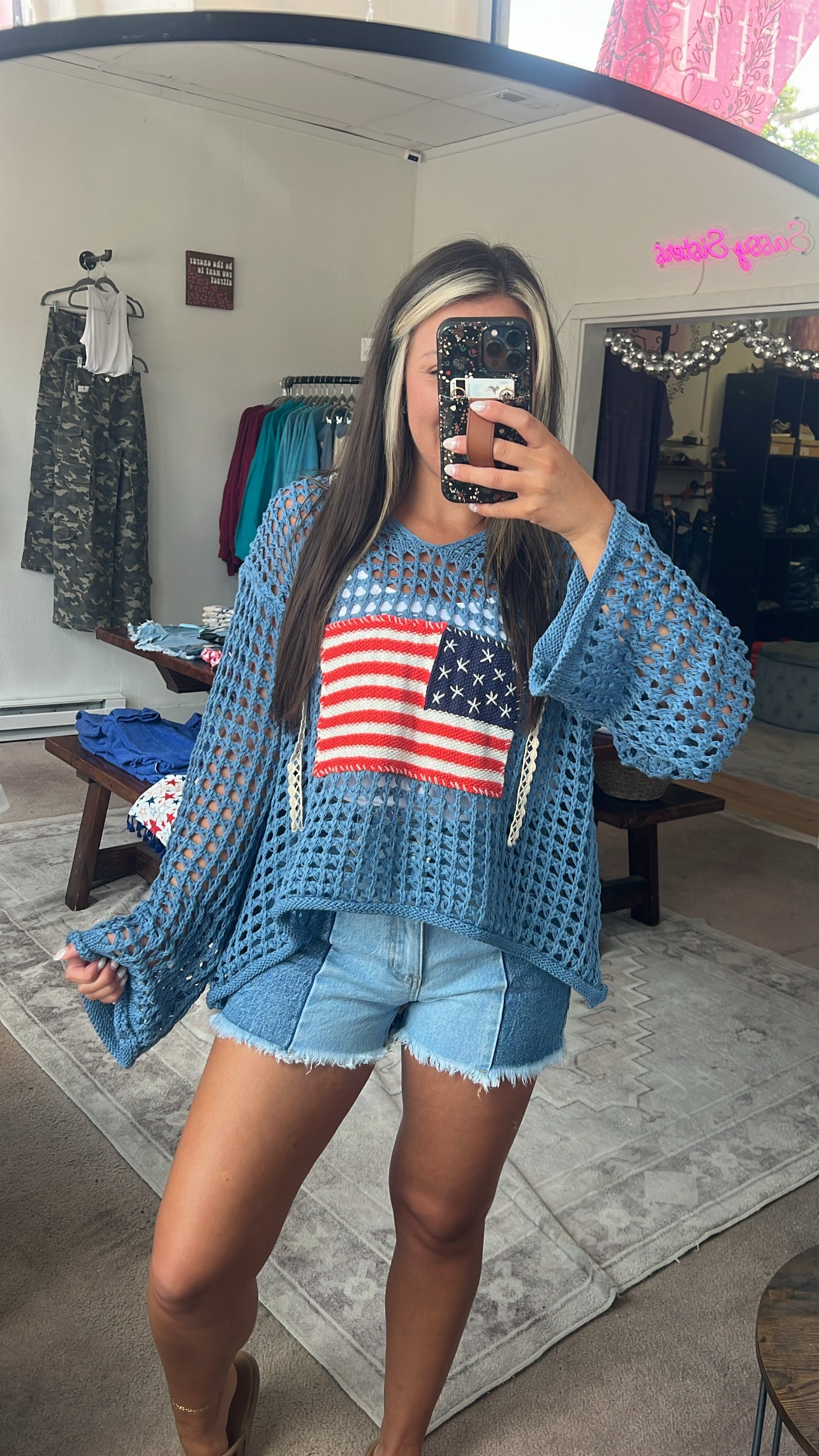 Crochet Pullover Hoodie, POL