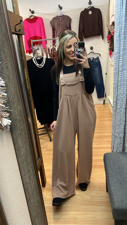 Corded Boho Overalls, Latte