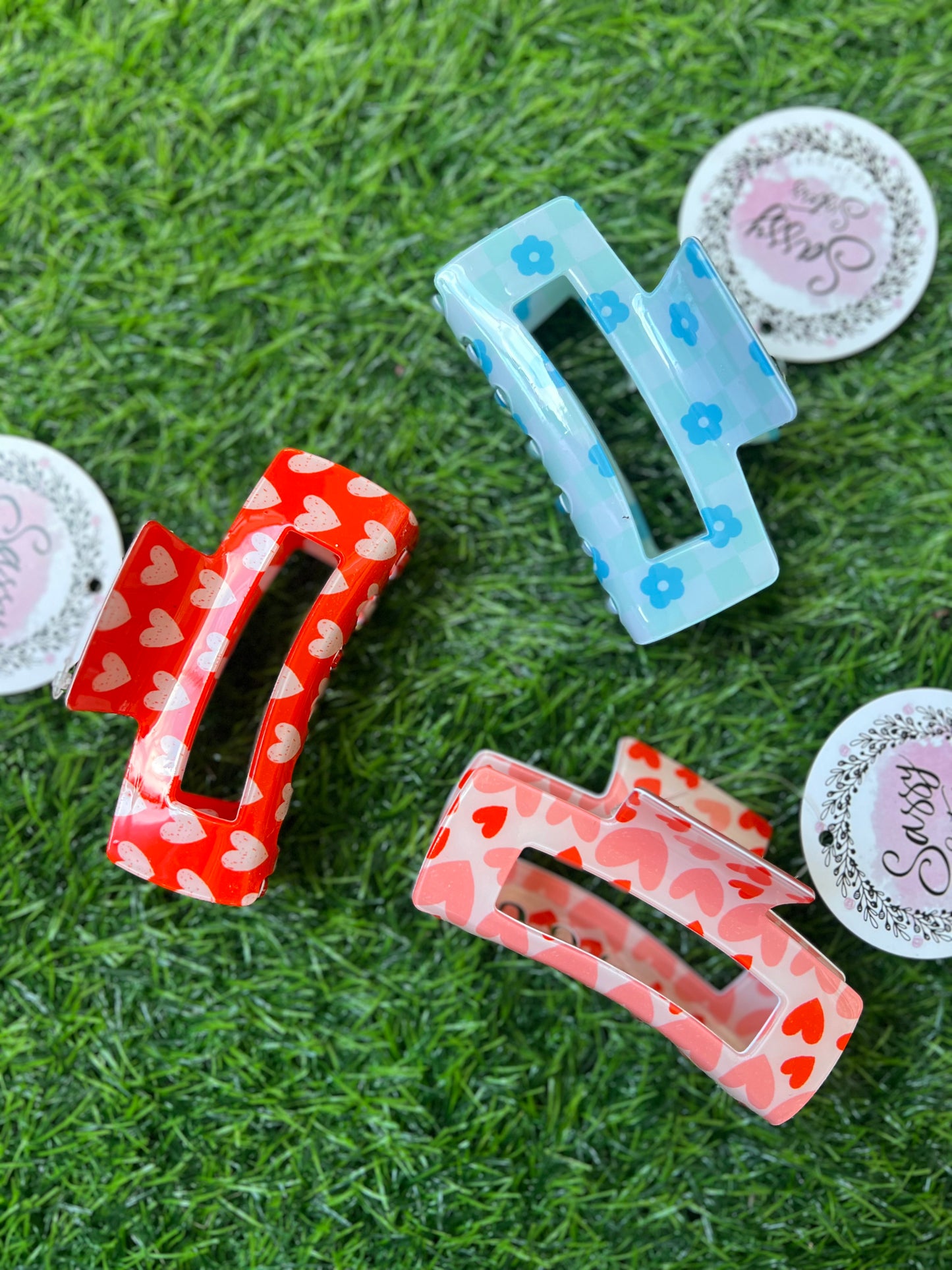 Valentine's Heart Hair Claw Clips