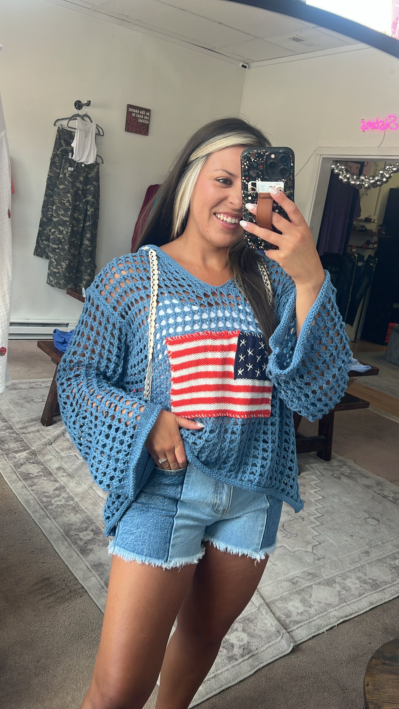 Crochet Pullover Hoodie, POL
