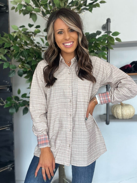 Stitched Button Down Top