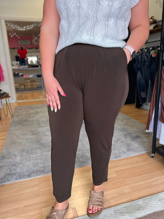 Pleated Pants, Brown