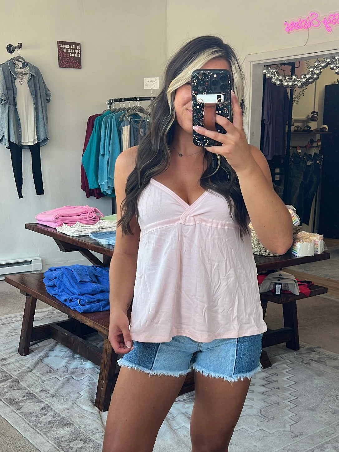 Babydoll Cami Tank, Pink