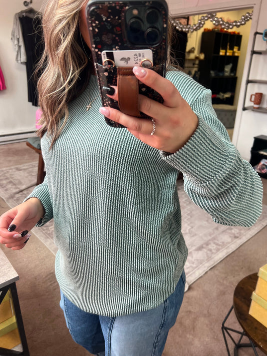 Raised Rib Top, Jade