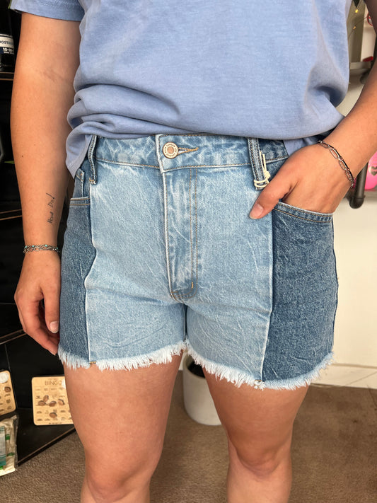 Two-Tone Ultra High Rise Shorts, KanCan