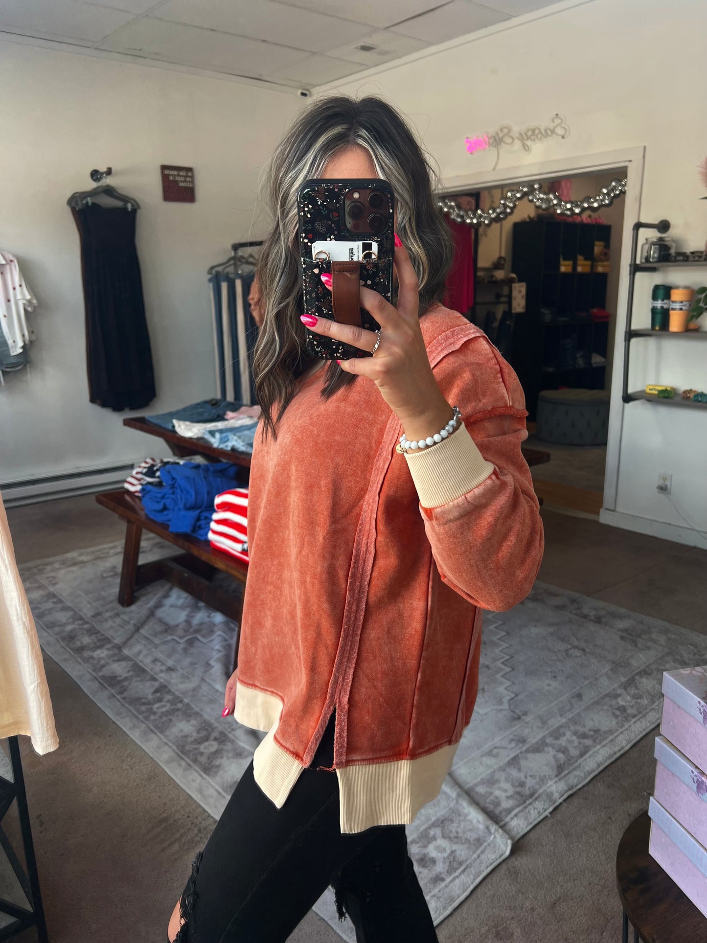 Crew Pullover, Burnt Orange