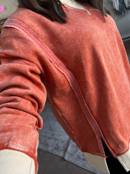 Crew Pullover, Burnt Orange