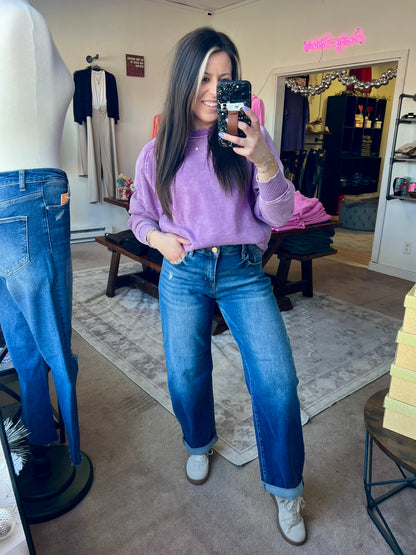 Lindsey Mid Rise Barrel Jean, RISEN