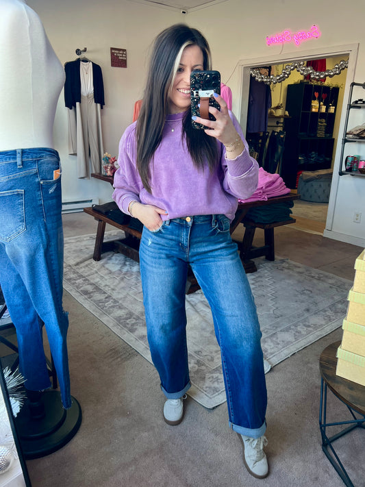 Lindsey Mid Rise Barrel Jean, RISEN