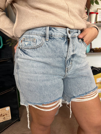 JB High Rise Dad Short, Light Wash