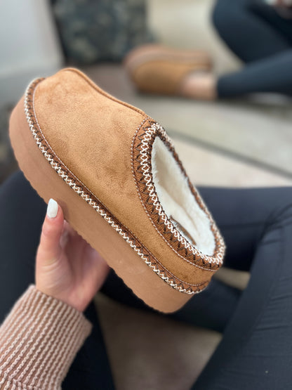 Platform Slipper, Tan