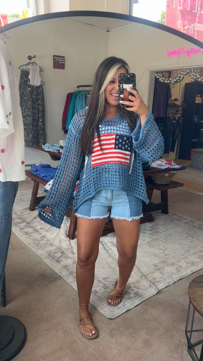 Crochet Pullover Hoodie, POL