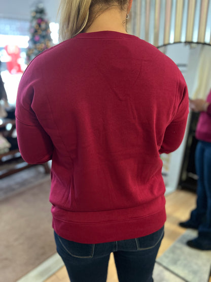 Fleece Pullover, Cabernet CURVY