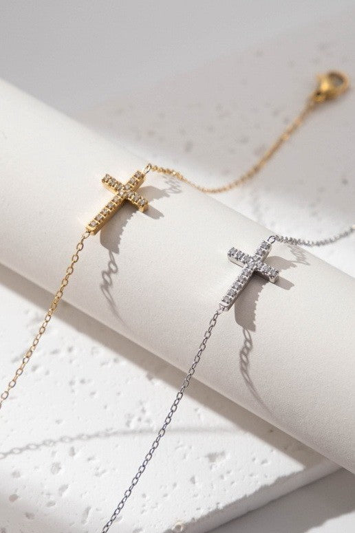 18k Stainless Steel Cross Bracelet