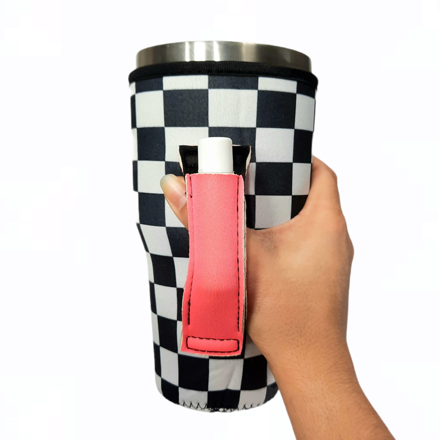 30-40oz Tumbler Handler™, Checkered/Pink