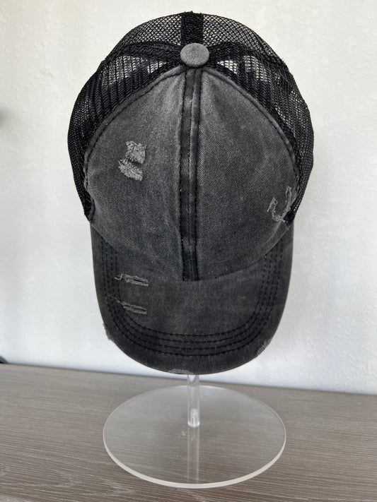 Distressed Hat, Black