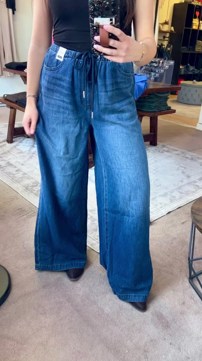 Judy Blue High Rise Palazzo Pants, Dark
