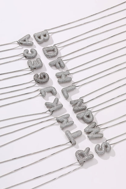 Bubble Initial Necklace, Silver