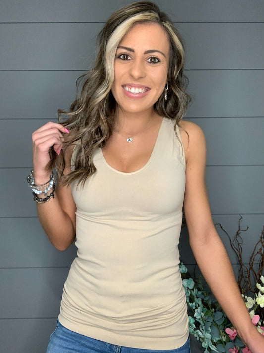 Reversible V/U Tank, Nude