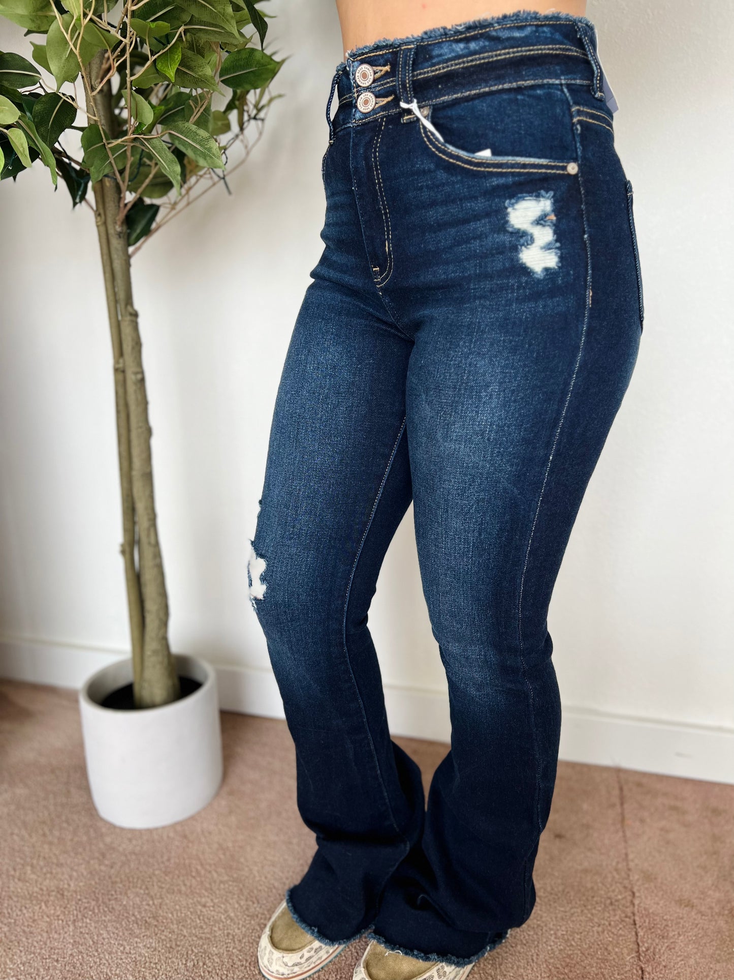 Lynn Double Button Bootcut