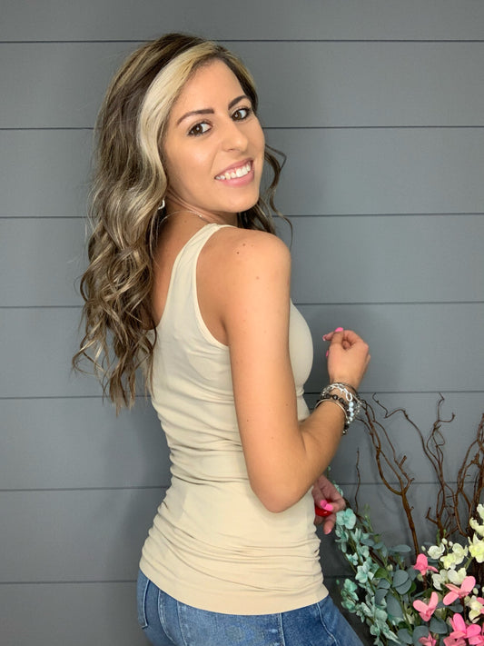 Reversible V/U Tank, Nude